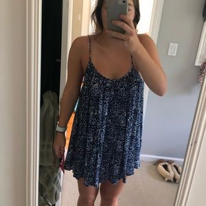 Blue tie dye patterned sundress